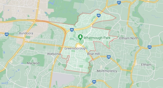 Greensborough Map Area